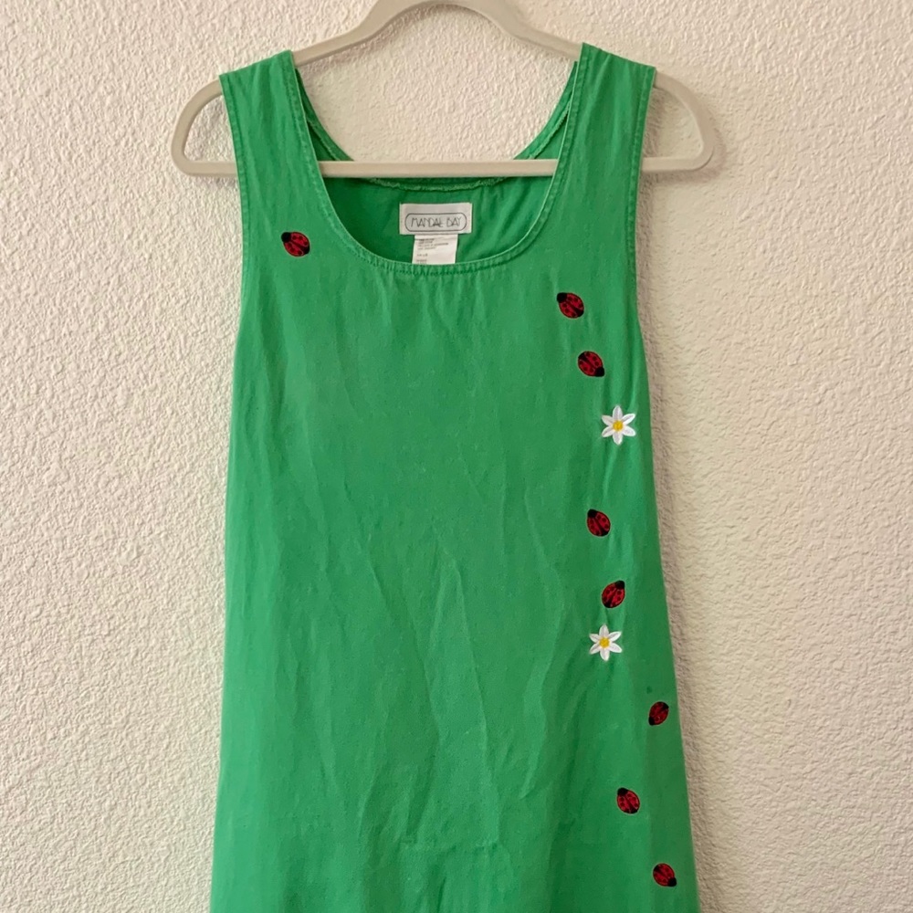 Green Lady Bug Maxi Dress